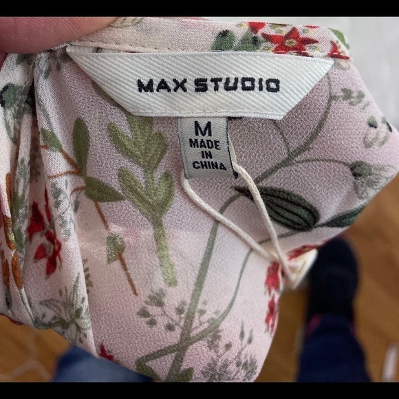 Max Studio Sheer Boho Blouse NWT - Picture 4 of 6